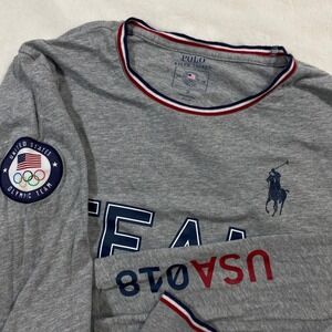 Polo Ralph Lauren Team USA Olympic Long Sleeve Shirt Gray Top Womens S